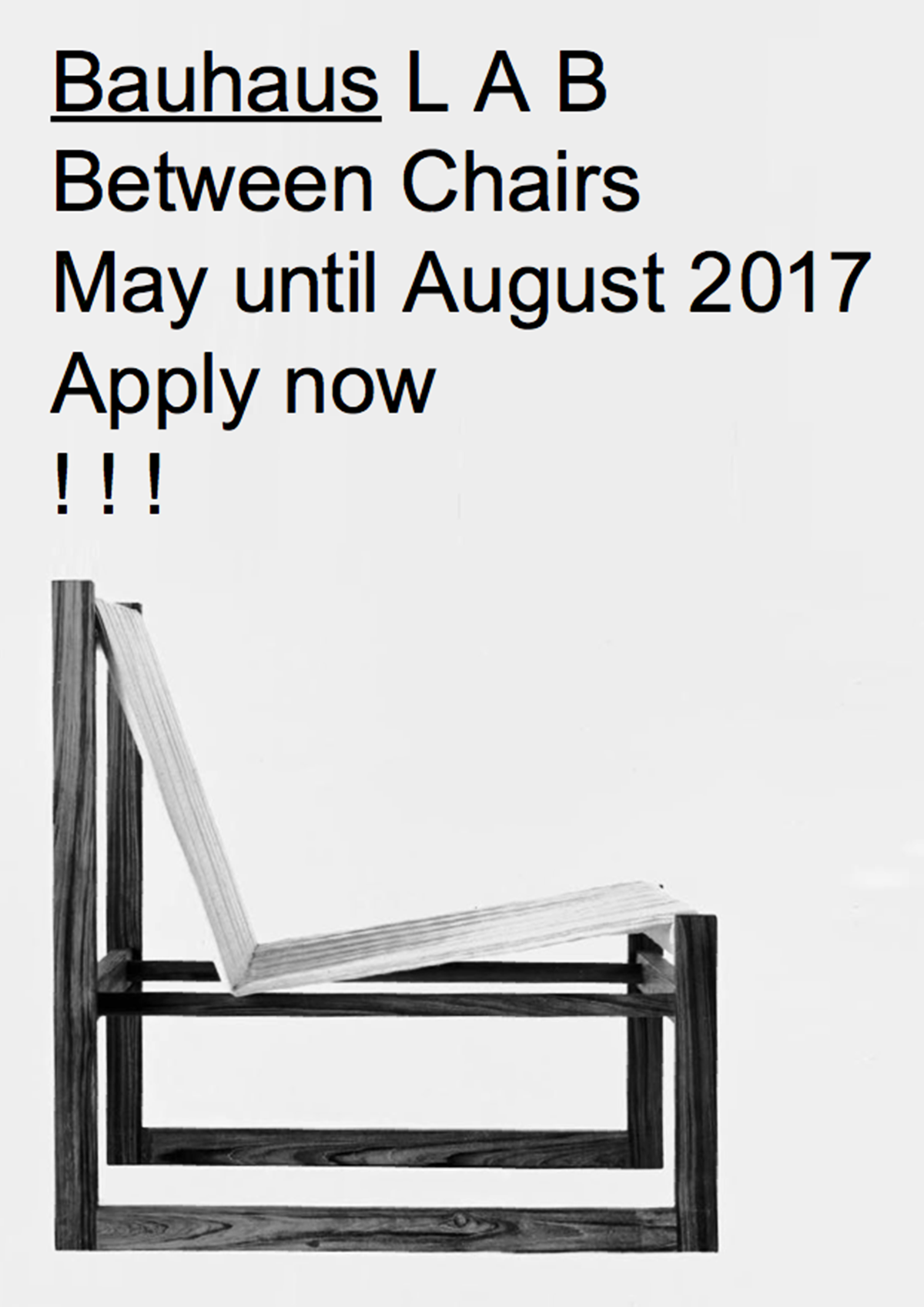 Open Call for Postgraduate Research: Bauhaus Lab 2017- Between Chairs