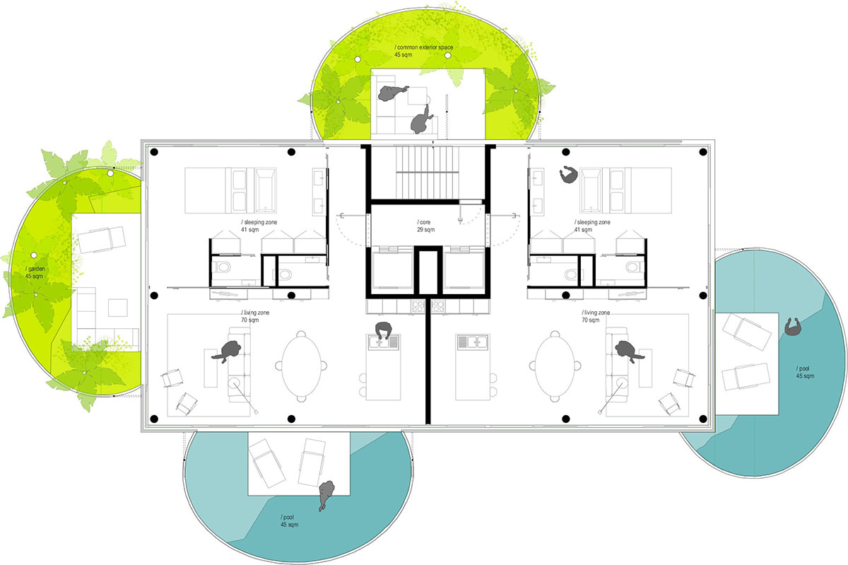 Hamonic+Masson & Associ&eacute;s wraps its new residential tower with patelliform pool terraces in Cyprus