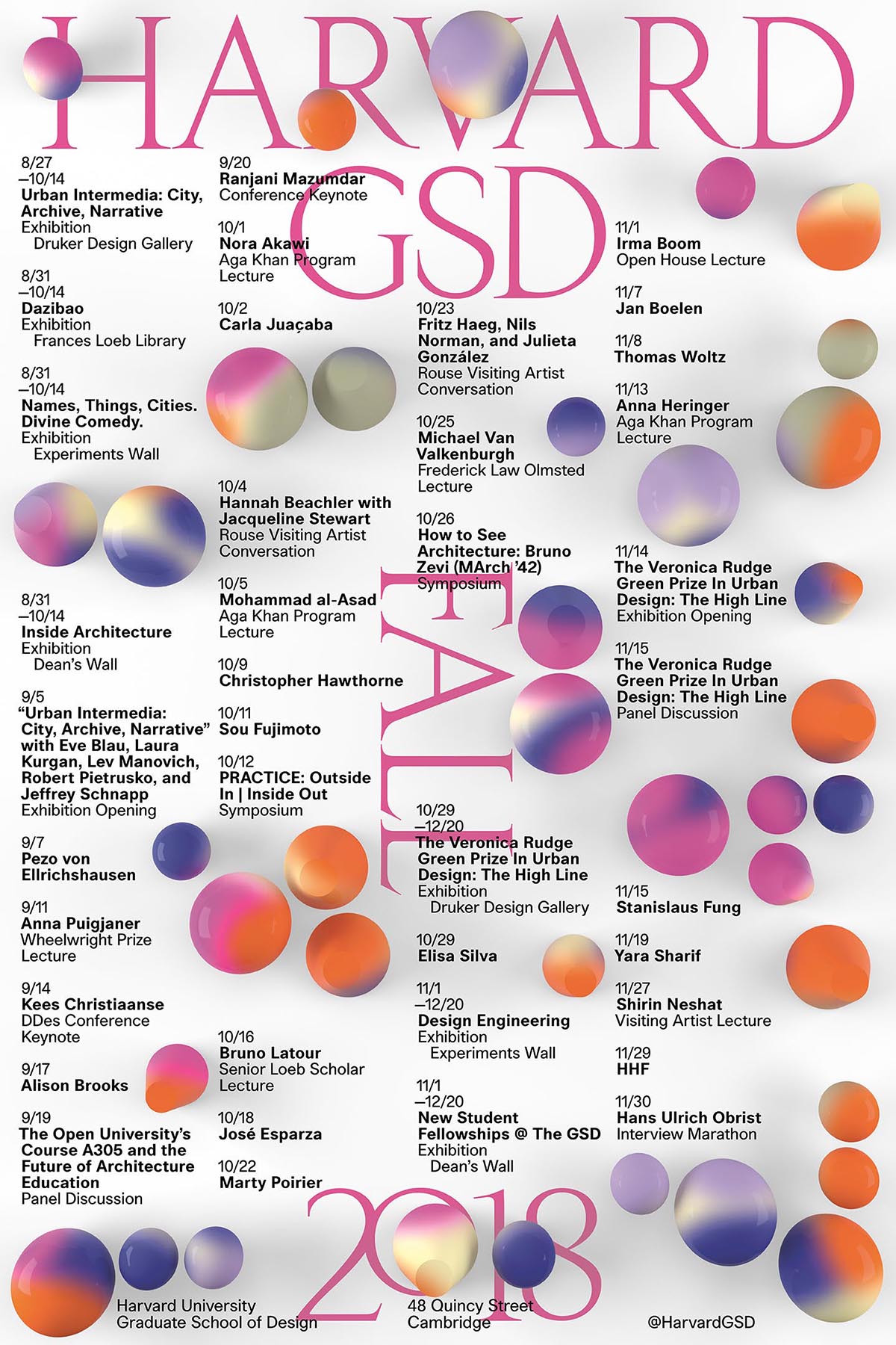 Harvard Graduate School of Design announced its 2018 Public Programs