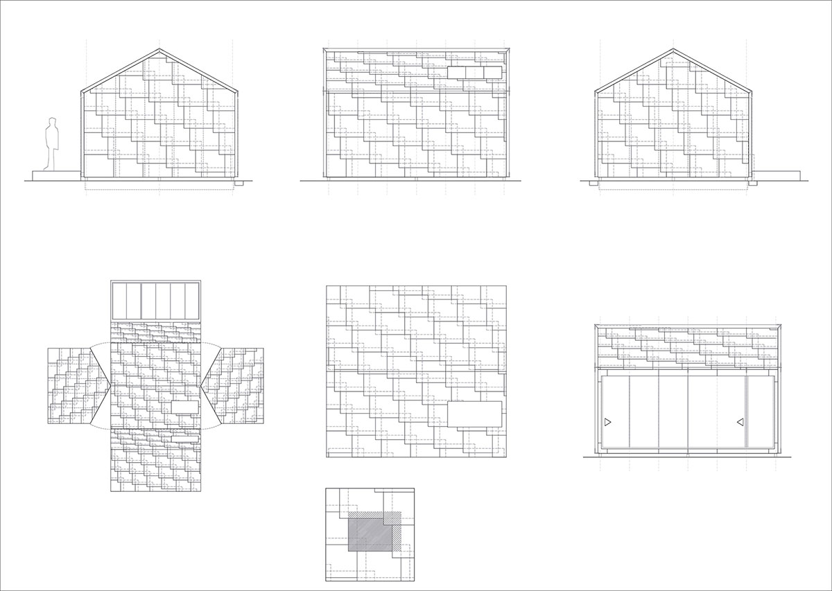 Beta.&Oslash; covers tennis and school buildings with varnished steel sheets and mesh to mimic the landscape