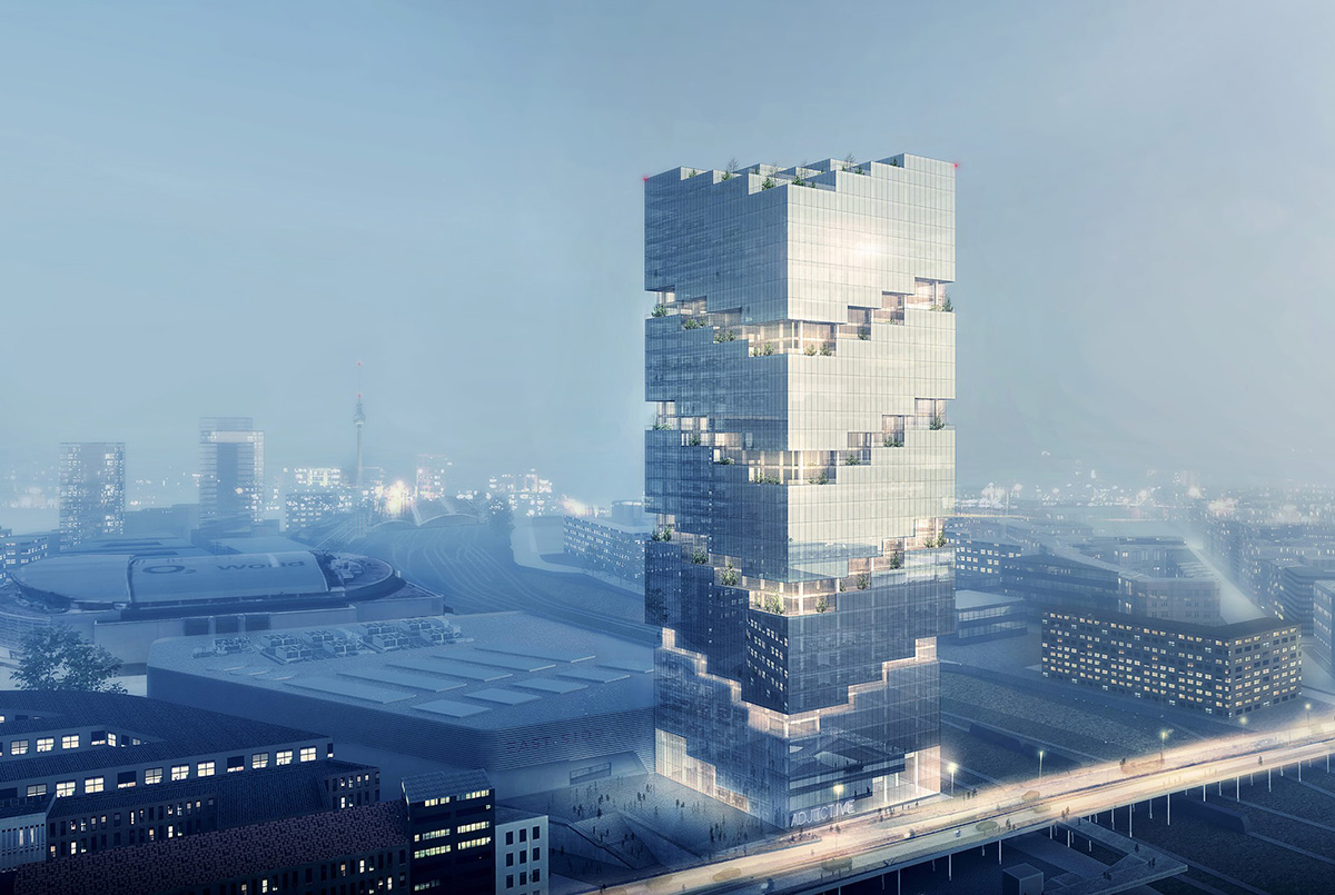 BIG designs indented office tower in which Amazon will be the main tenant  in Berlin