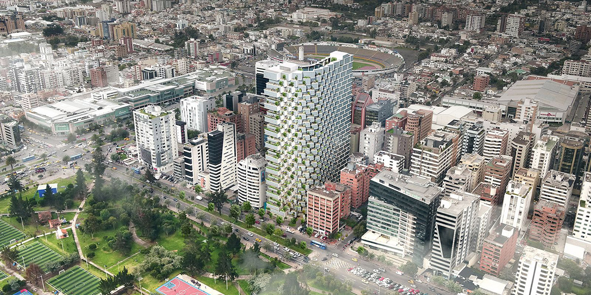BIG's new residential tower in Ecuador will feature rotated concrete boxes to offer sweeping views
