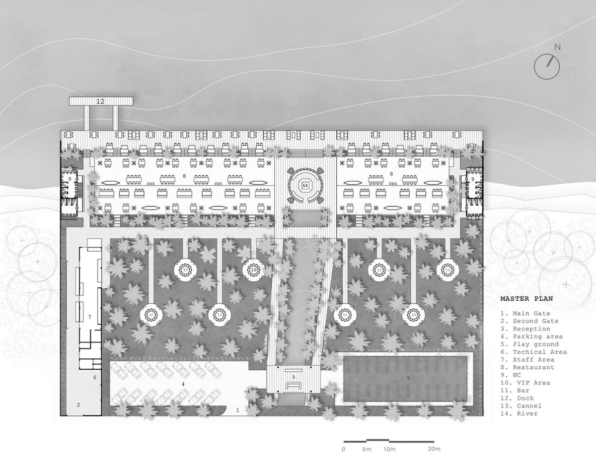 DDconcept Architecture uses coconut leaves and bamboo to create undulating restaurant in Vietnam