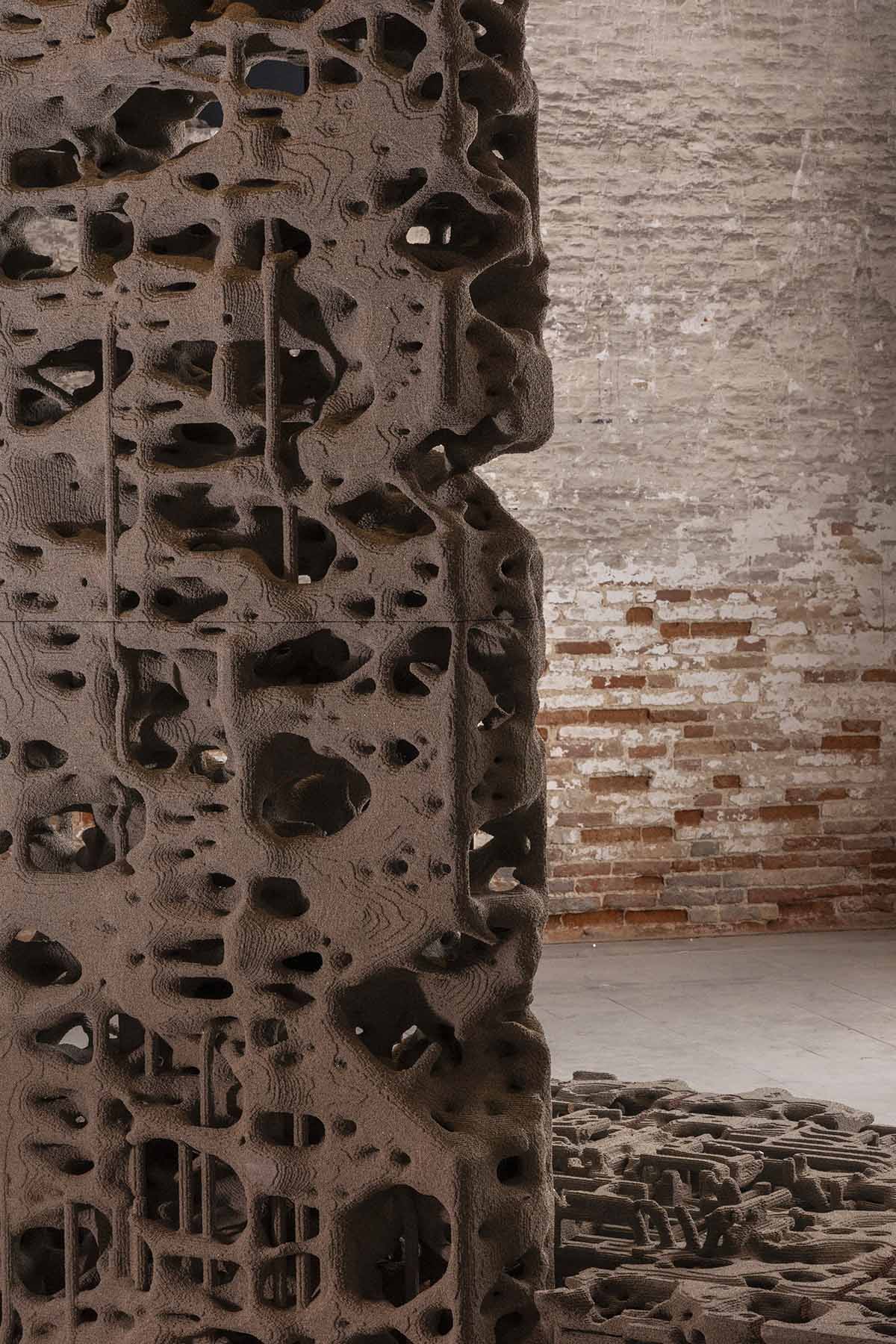 The Why Factory and Federico D&iacute;az install sponge-like installation, imagining architecture as nature
