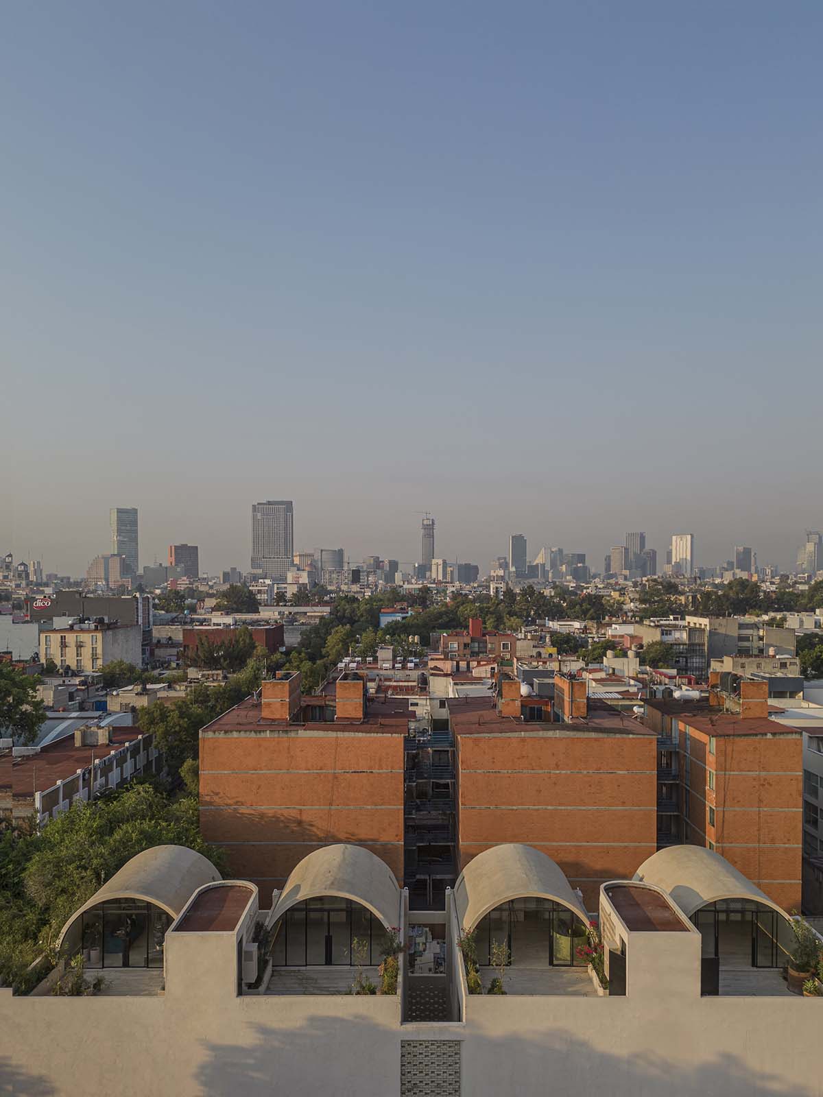 Bloqe Arquitectura designs Mariano Azuela 194 residential building with barrel vaults
