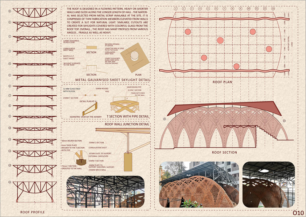PMA madhushala's community center features undulating and artistic brick walls in Pune