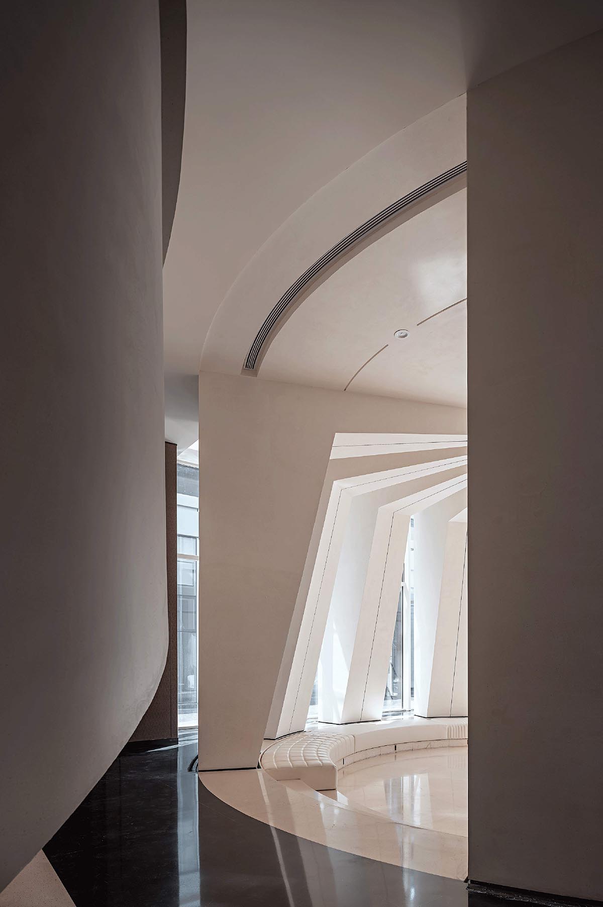 GBD Design creates interiors for clubhouse with fluid forms and dynamic sculptures in China