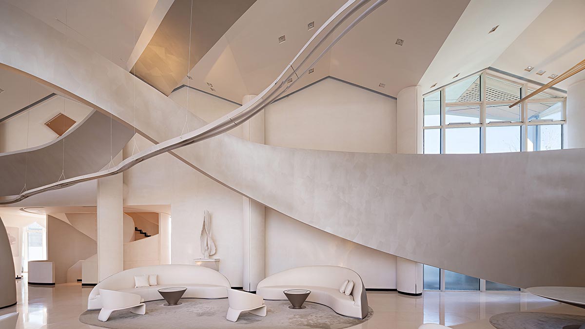 GBD Design creates interiors for clubhouse with fluid forms and dynamic sculptures in China
