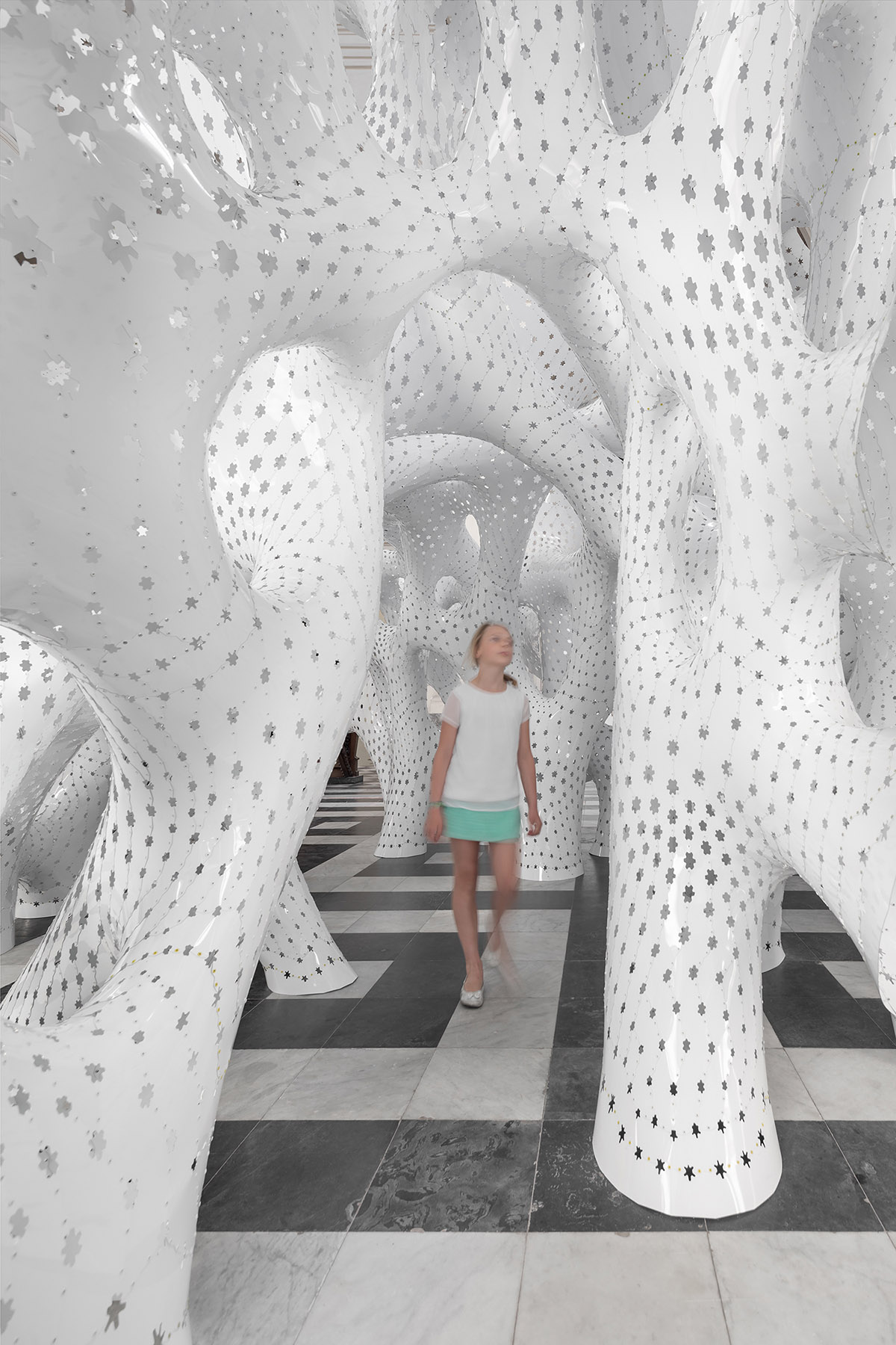 Marc Fornes created coral-like installation for Bruges Triennale themed as Liquid City