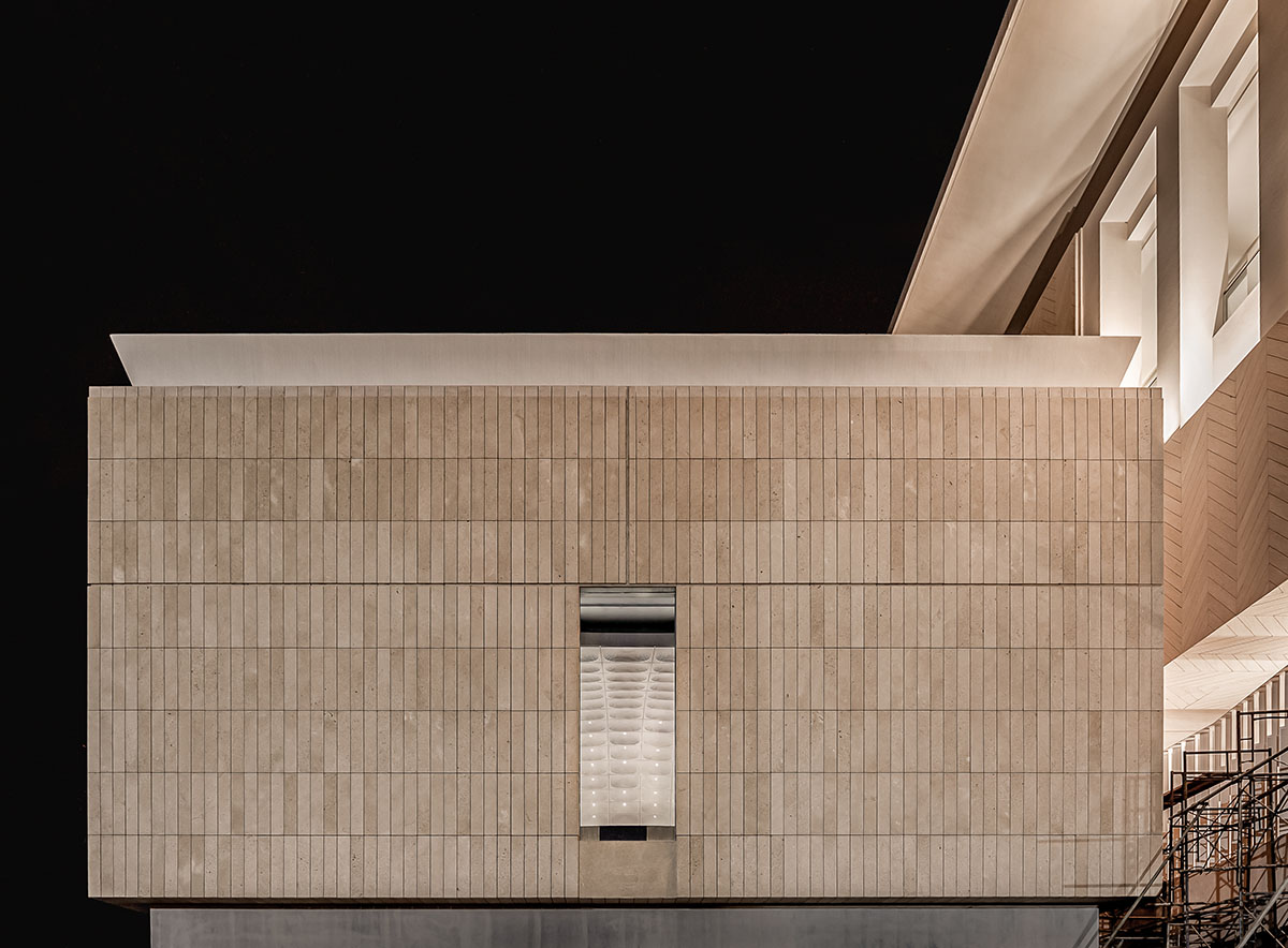 The interior of the Kuwait Embassy creates an inviting and warm atmosphere, designed by Architectkidd