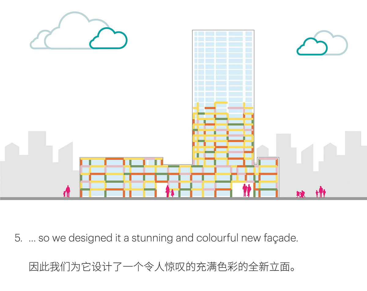 MVRDV transforms old mixed-use tower into a vibrant and colourful women and children’s centre