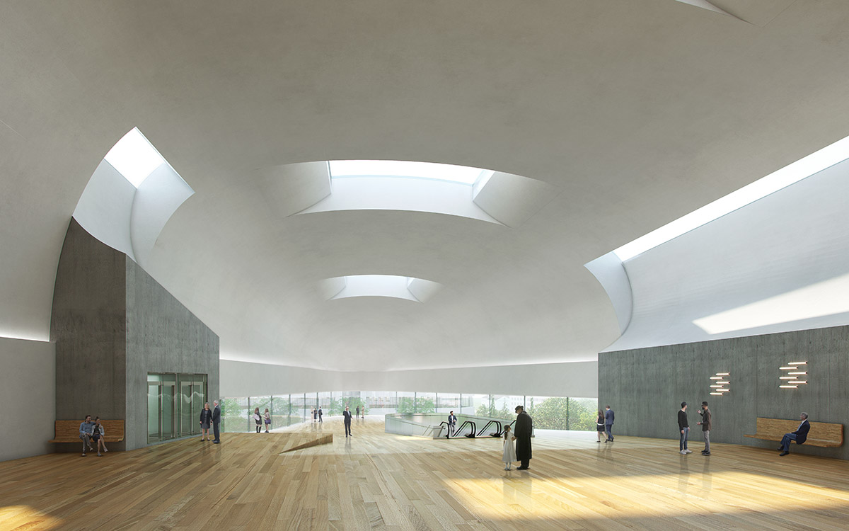 Steven Holl Architects and Architecture Acts design smoothed-pod shape concert hall in Ostrava