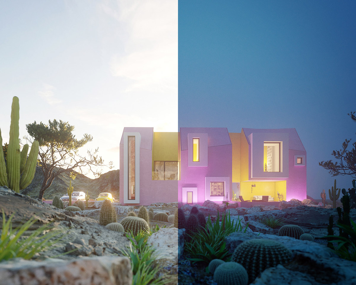 Architects design Sonora House playing with vivid colours and strong geometries in Sonoran Desert