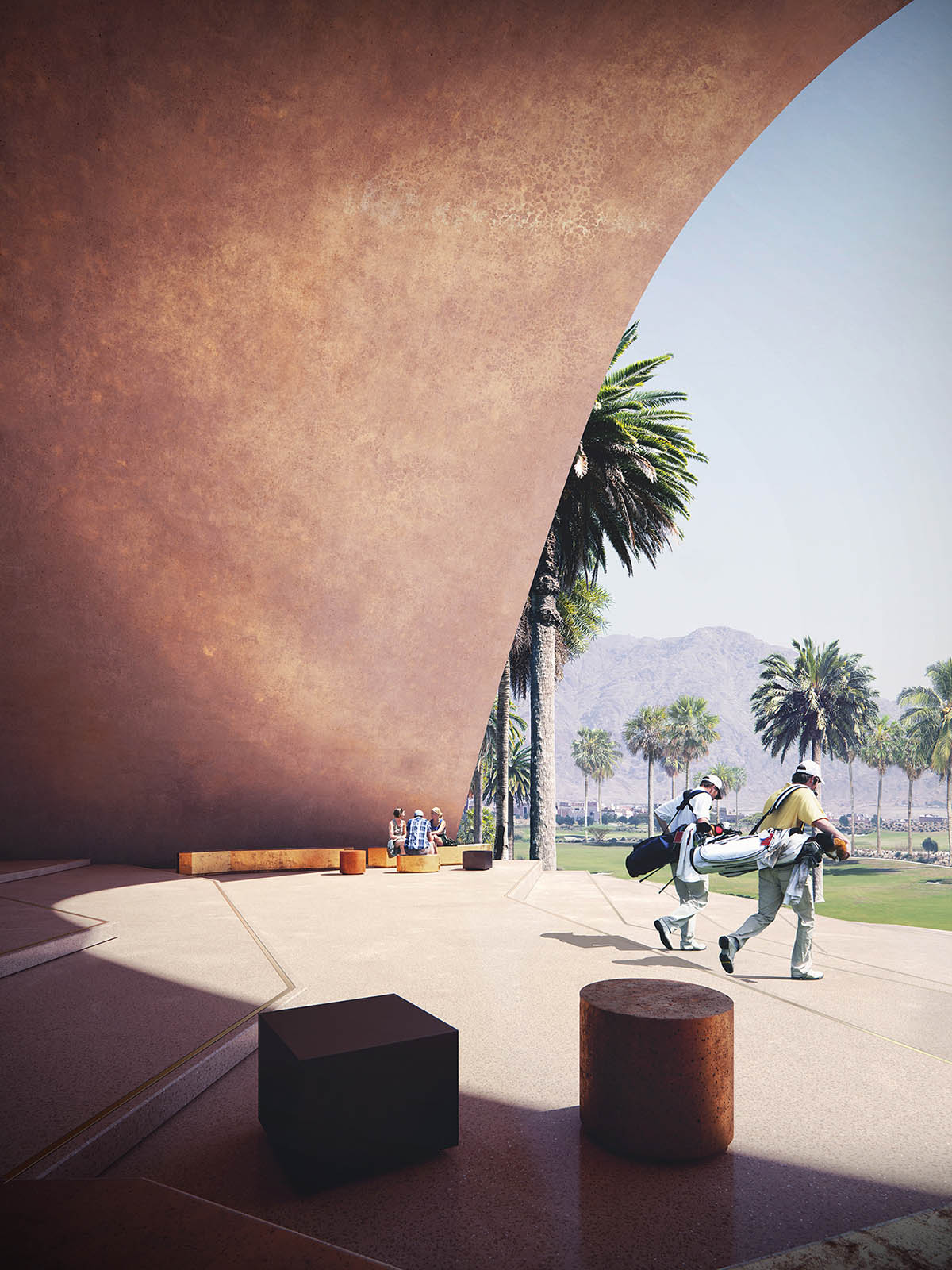 Oppenheim Architecture completes Ayla Golf Academy with wavy roofs in deserted landscape of Jordan