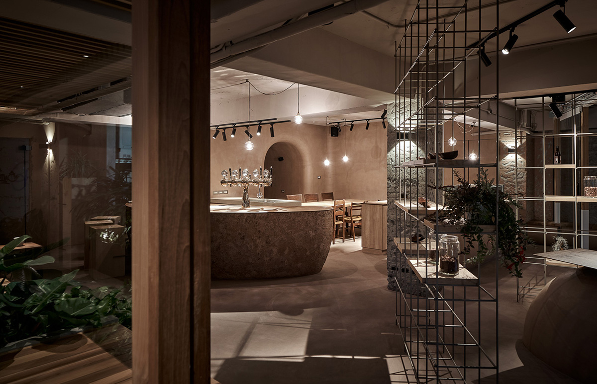 Soar Design Studio adds greenery and smooth surfaces to chocolate store offering garden-like space