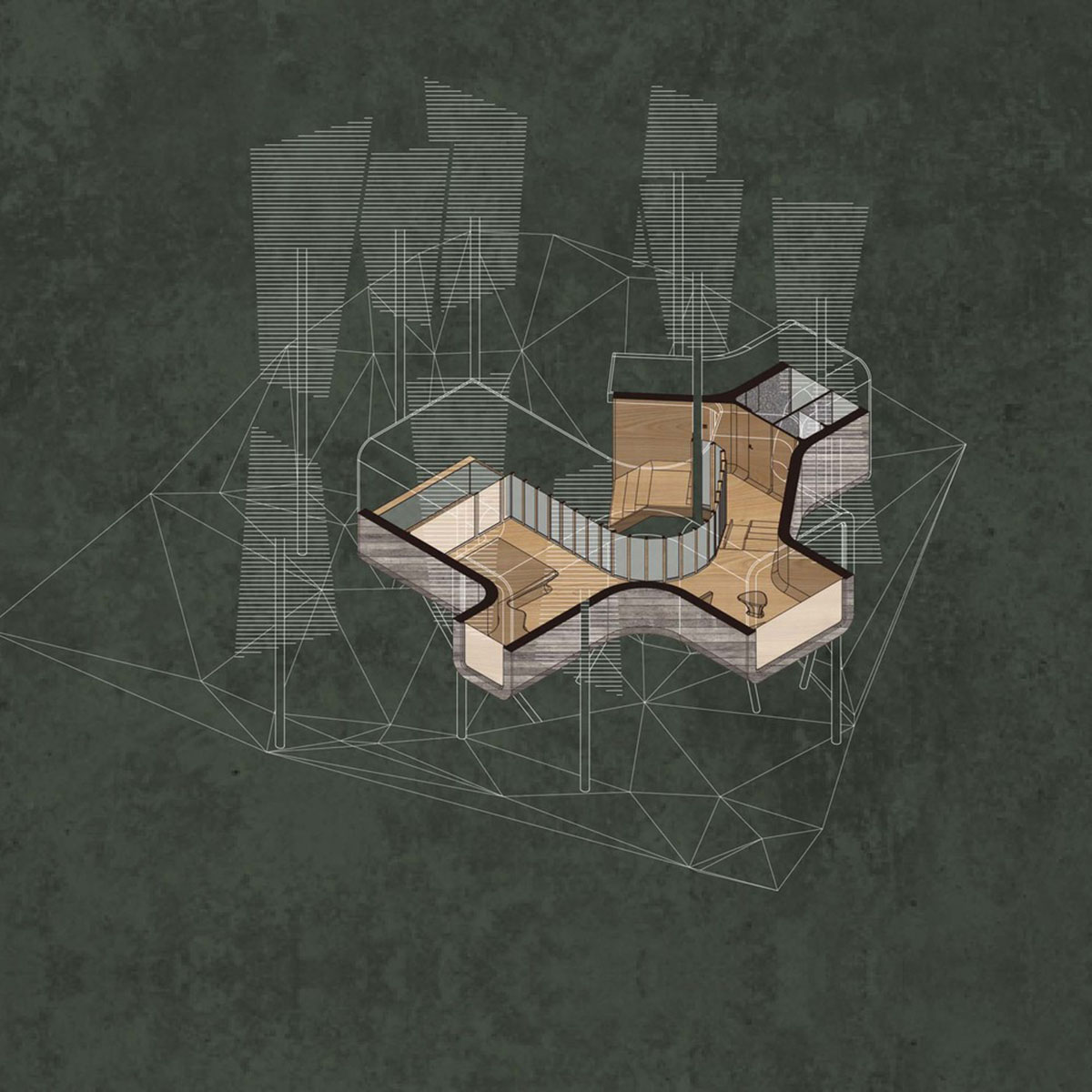 Four rounded spring huts by MONOARCHI disappear in Nanjing's woods 