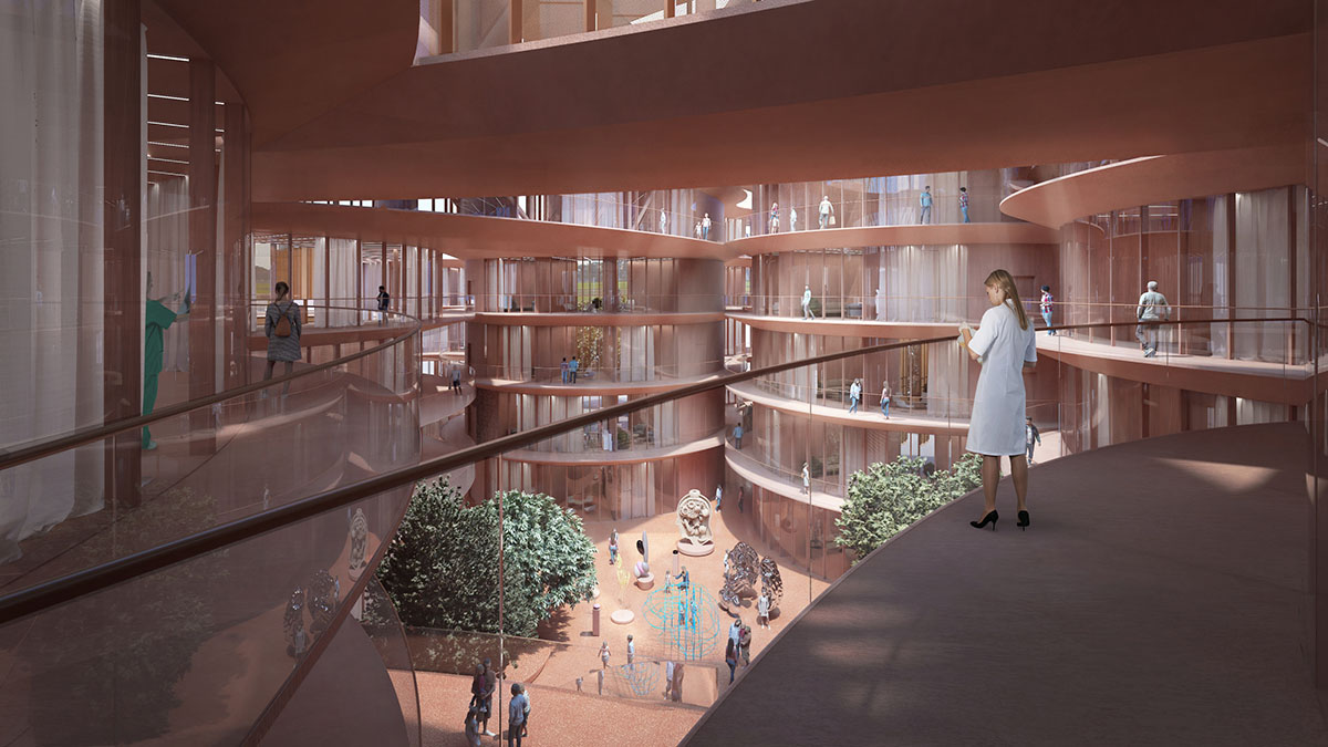 BIG designs Neuroscience and Psychiatrics Center with interlinked buildings in Denmark