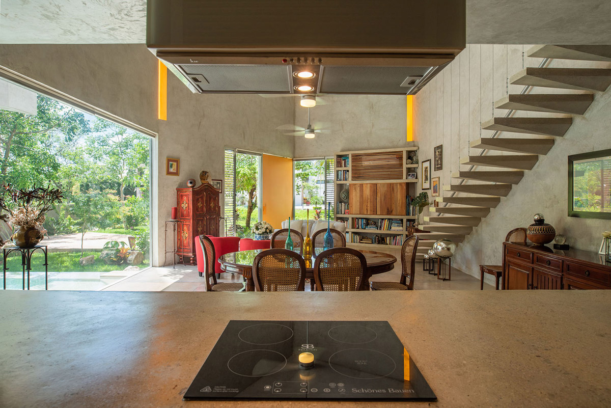 Natural-toned detached house by TACO features dynamic open spaces and backyards in Mexico