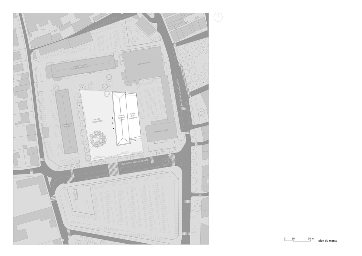 Grand Palais Cinema by Antonio Virga Architecte features perforated brickwork on façade in France