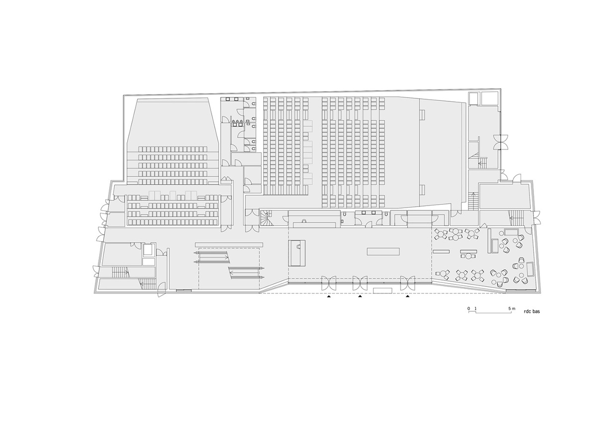 Grand Palais Cinema by Antonio Virga Architecte features perforated brickwork on façade in France