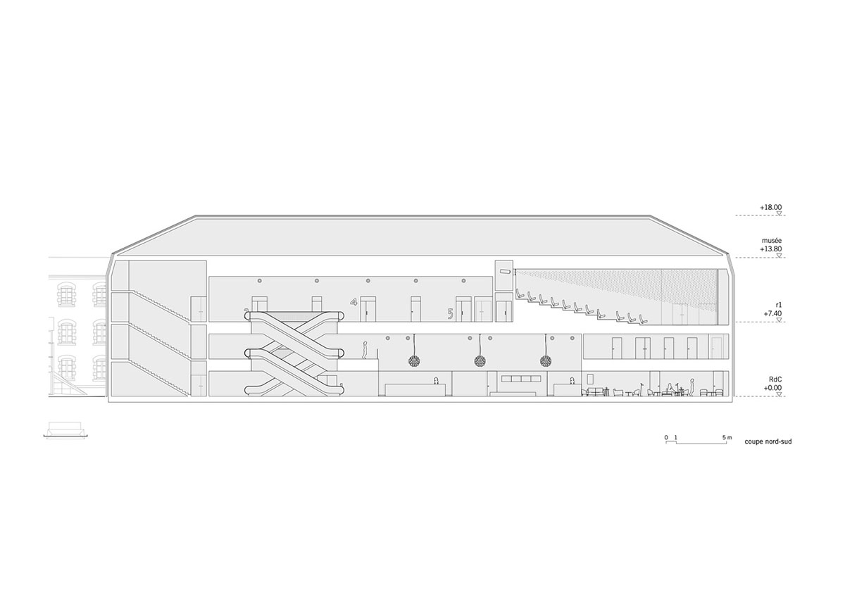 Grand Palais Cinema by Antonio Virga Architecte features perforated brickwork on façade in France