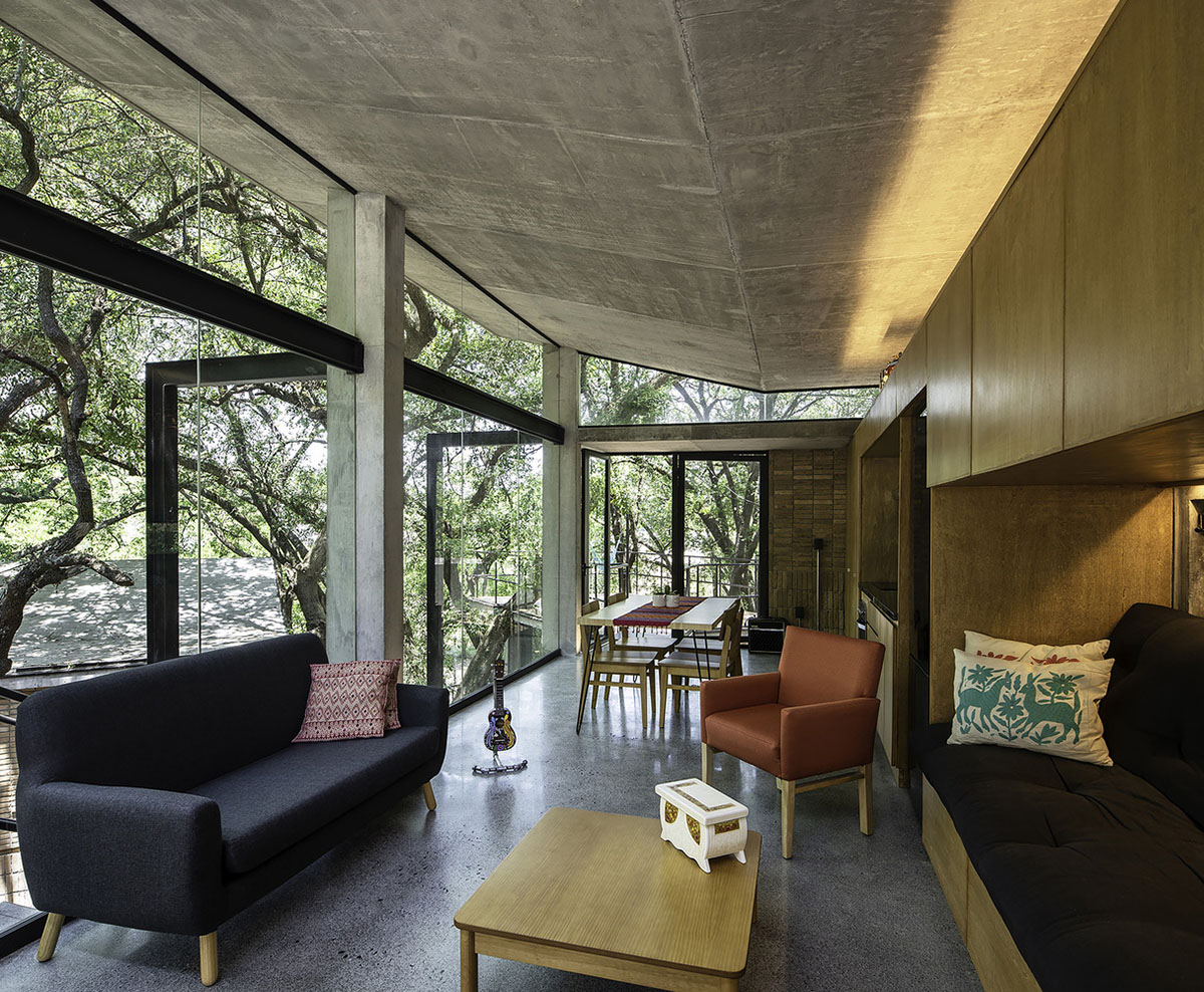 WEYES Estudio built single family house divided into four pavilions blended with the forest in Mexico