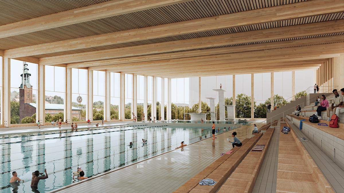 Henning Larsen wins design competition for a new public swimming and sports center in Gothenburg