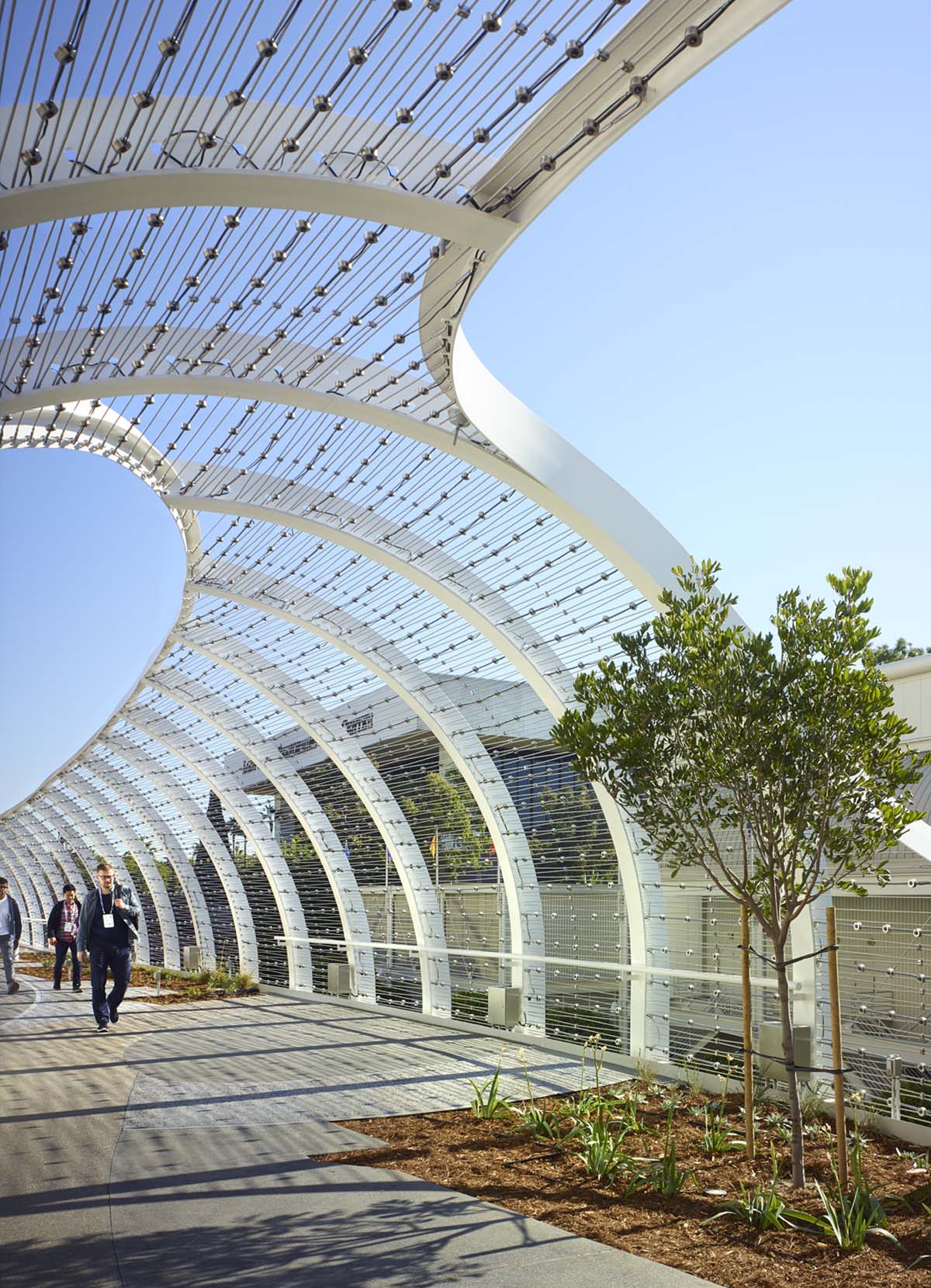 SPF:architects completes Rainbow Bridge with curvy canopy in Long Beach, California