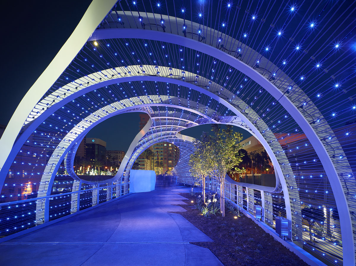 SPF:architects completes Rainbow Bridge with curvy canopy in Long Beach, California