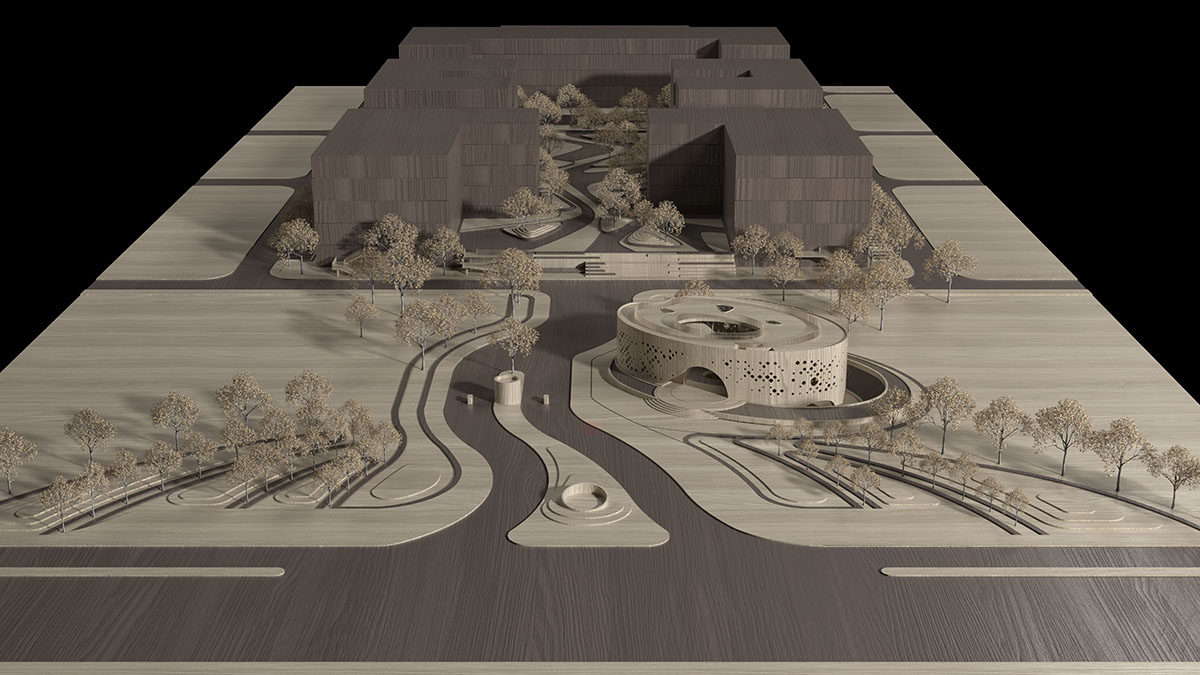 CROX reveals cultural center with drop-shaped windows with flowing spaces in Chengdu, China