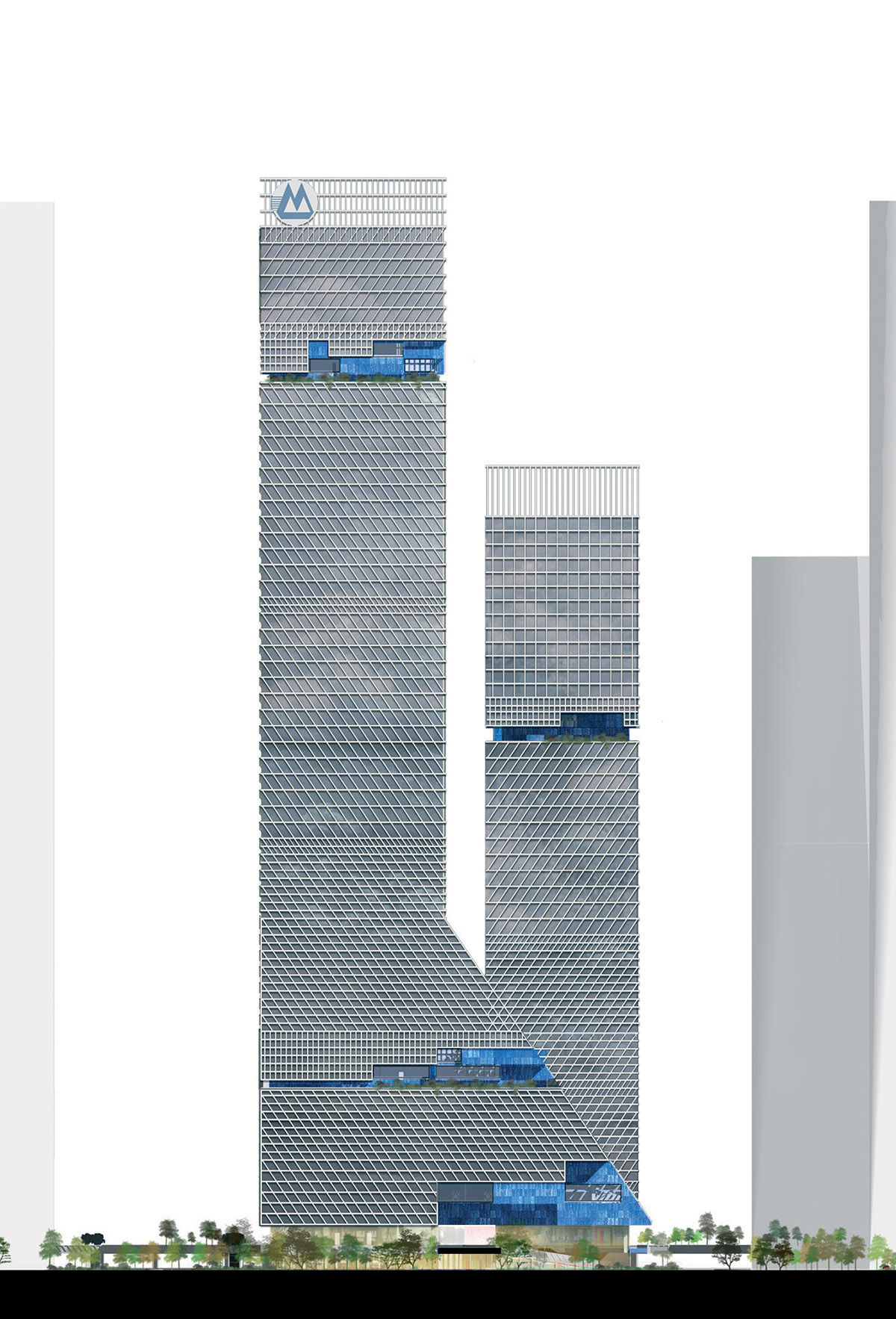 Mecanoo unveils proposal for China Merchants Bank's HQ complex featuring 