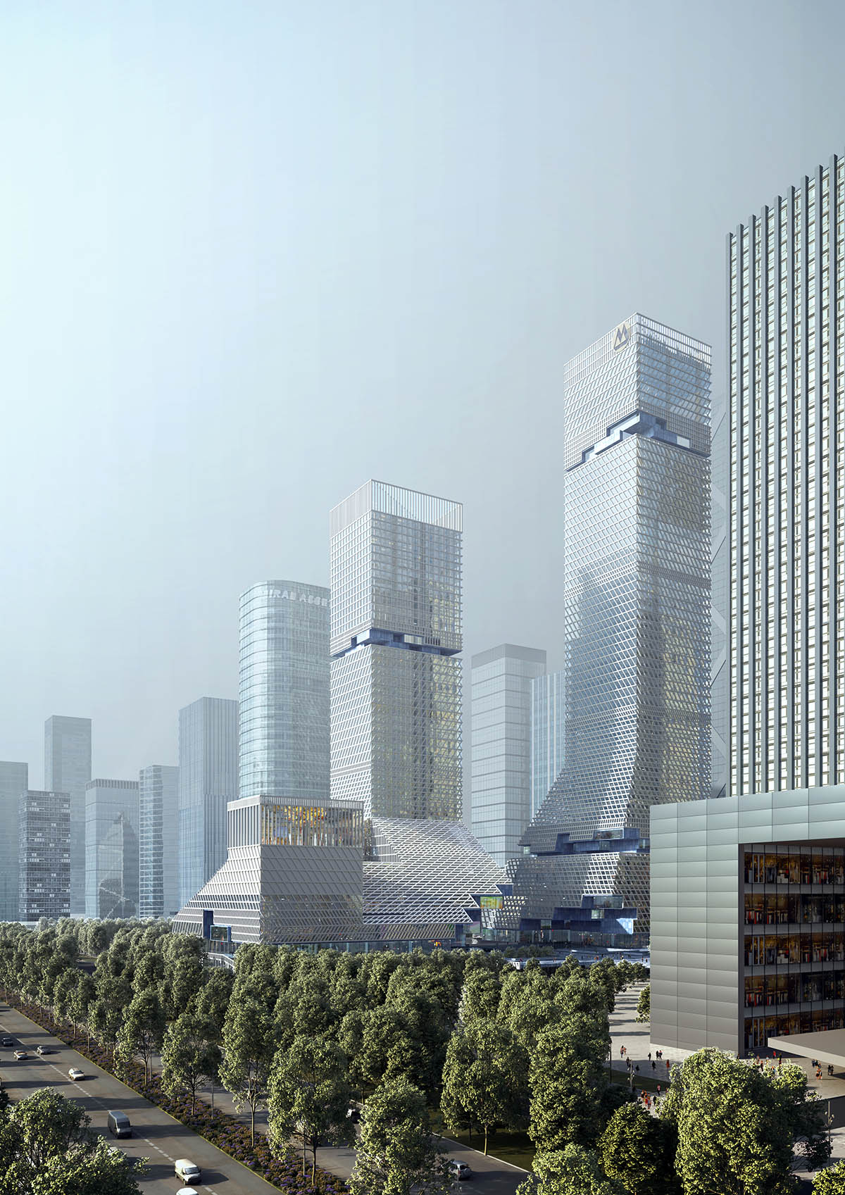 Mecanoo unveils proposal for China Merchants Bank's HQ complex featuring 