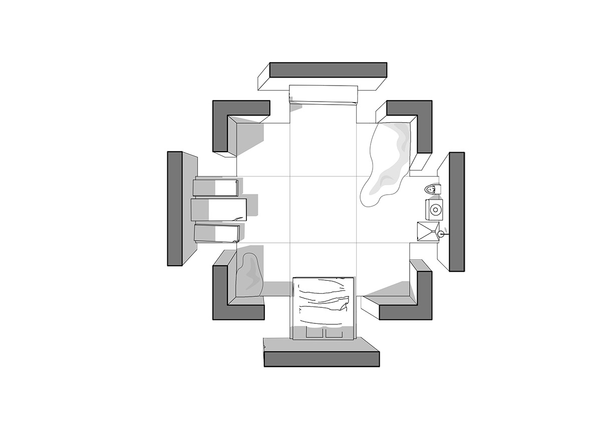 Christophe Benichou designs a monolith dwelling with fragmented walls set within a desert