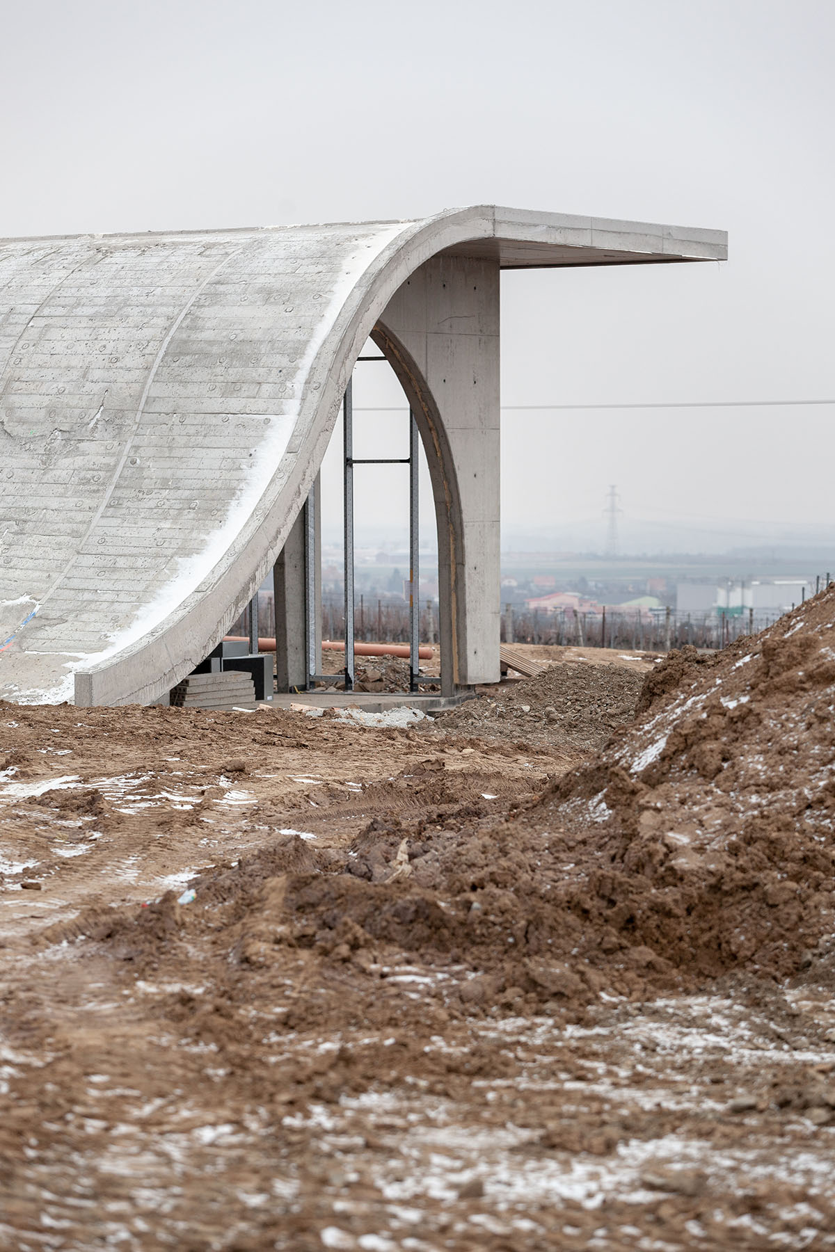 CHYBIK + KRISTOF's new winery building mimics the rhythm of the vine rows in Czech Republic