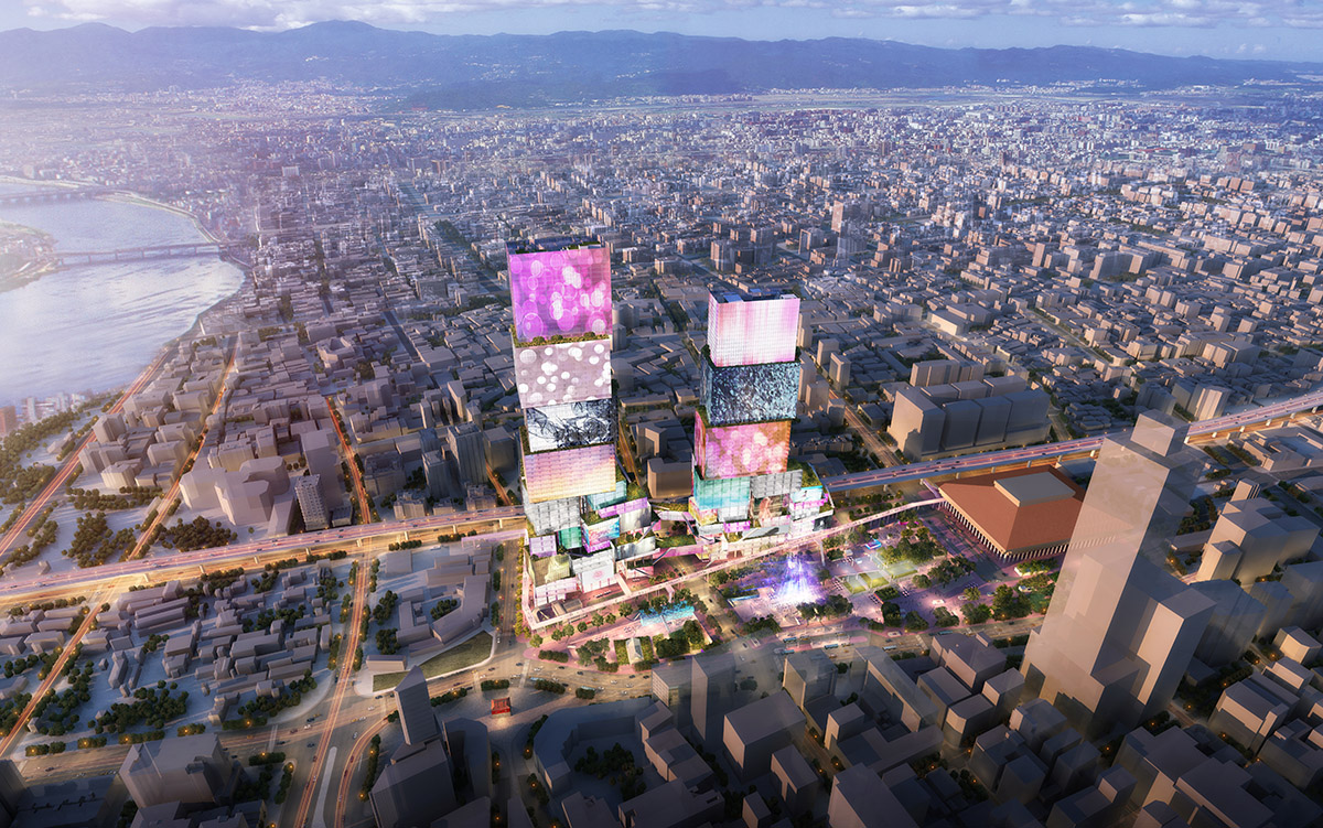 MVRDV's new twin towers will revitalise central Taipei with a pile of blocks and media fa&ccedil;ades