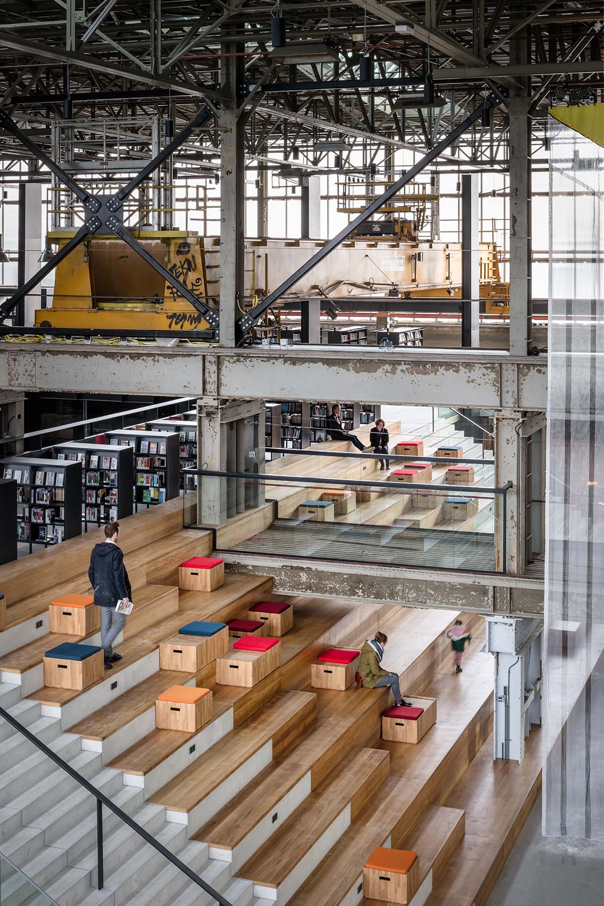 Civic Architects transforms old industrial building into a transparent public library in Tilburg