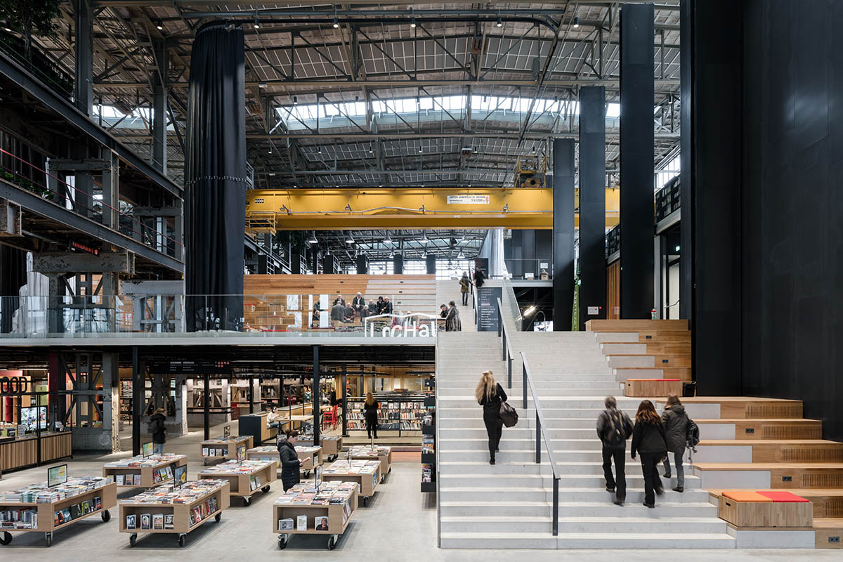 Civic Architects transforms old industrial building into a transparent public library in Tilburg