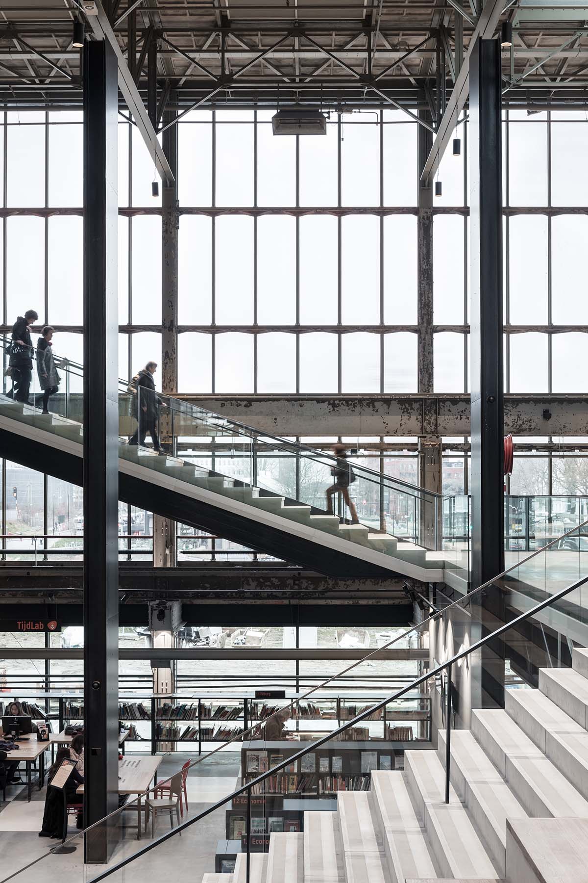 Civic Architects transforms old industrial building into a transparent public library in Tilburg