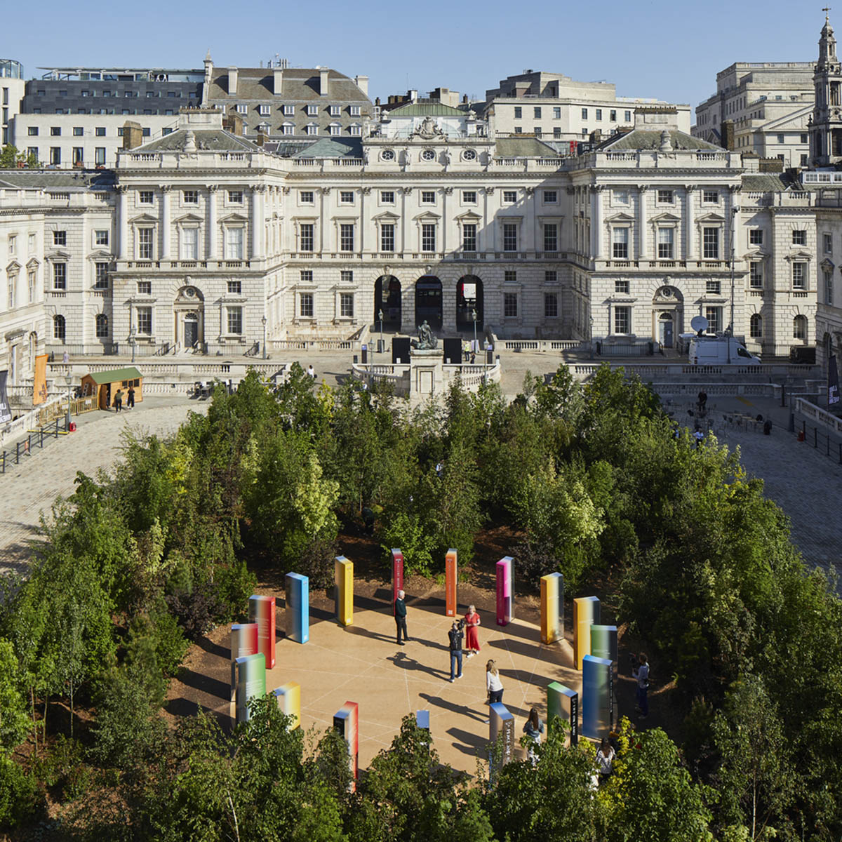 Es Devlin fills Somerset House's courtyard with 400 trees at London Design Biennale