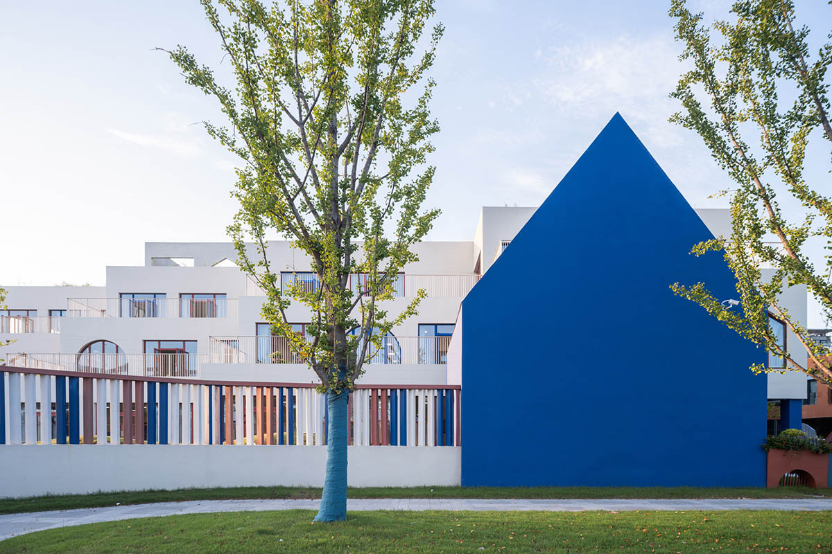 CLOU architects completes kindergarten with white stacked blocks in Liangzhu