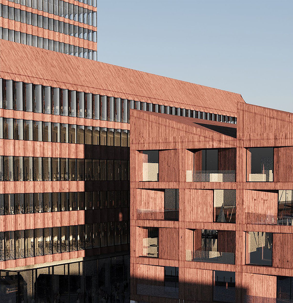 Construction begins on COBE's housing and office complex marked with curved red brick profiles