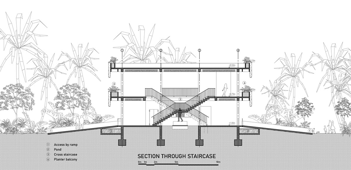 T3 Architects covers façade of Coconut Club in Cambodia with natural curtain made of plants 