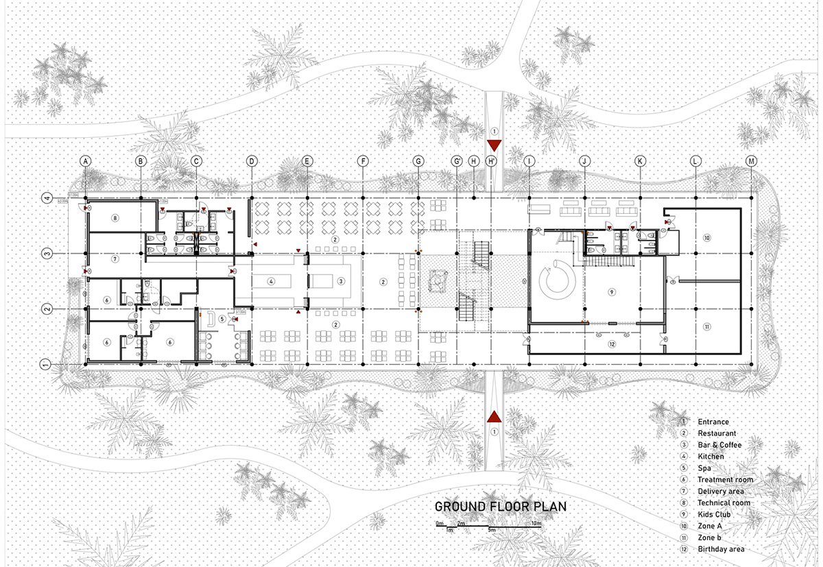 T3 Architects covers façade of Coconut Club in Cambodia with natural curtain made of plants 