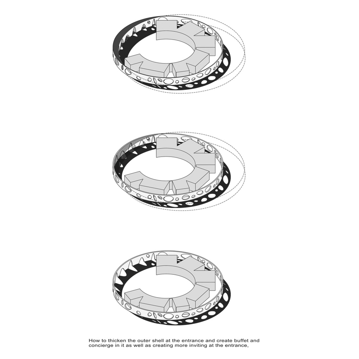 Circular wall featuring inhabitable holes encapsulates elementary school designed by Daaz Office