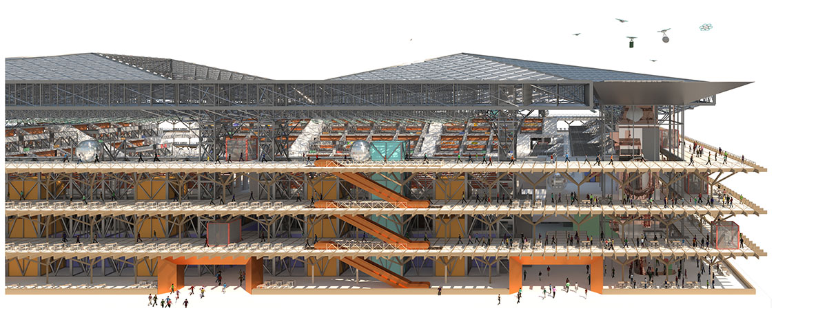 arch out loud's competition winners propose multi-purpose stadium dealing with 