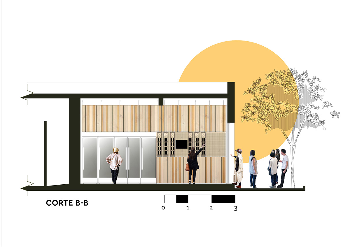 Efeeme arquitectos suspends thousands of broomsticks from the ceiling of patisserie in C&oacute;rdoba