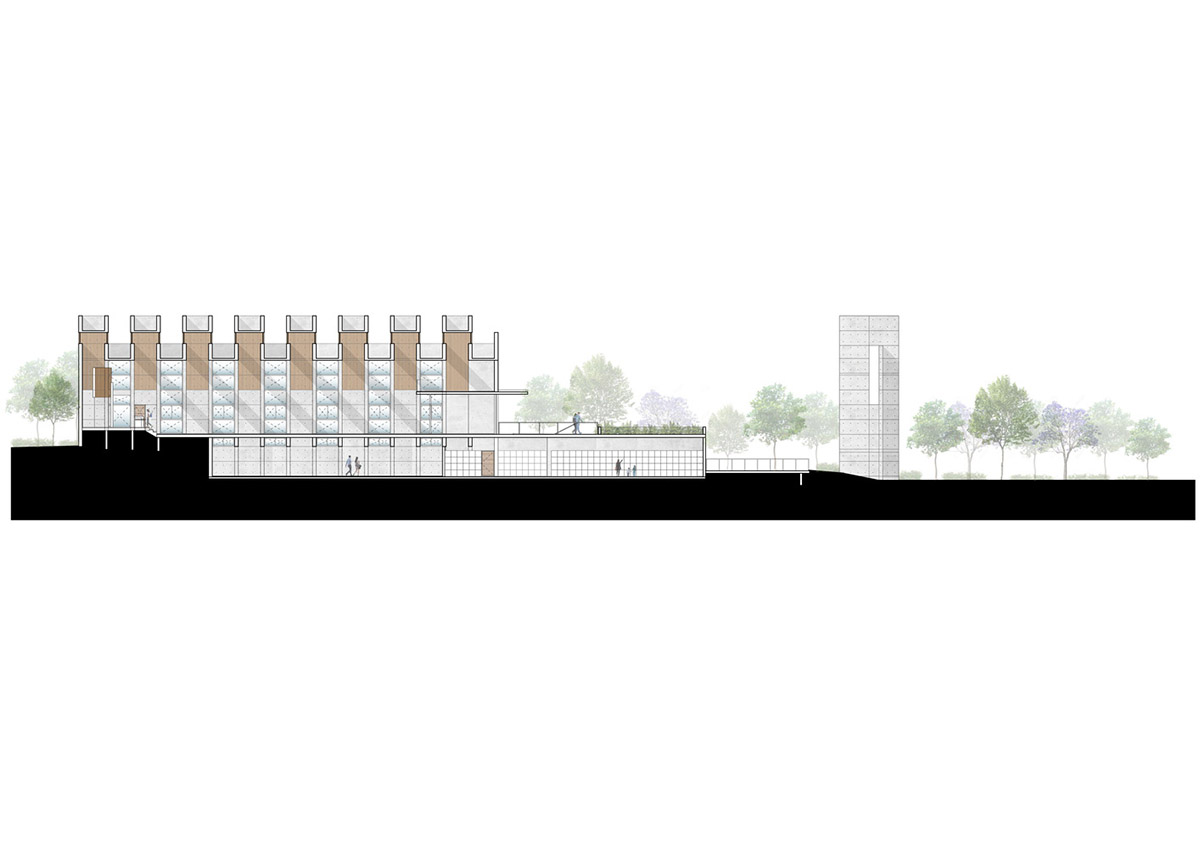 Sliced concrete walls create rhythm and allow abundant natural light for chapel in Monterrey