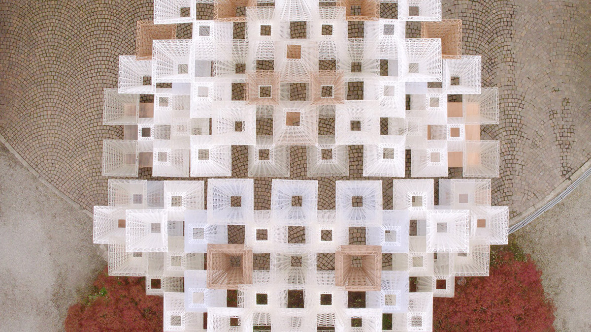 Arthur Mamou-Mani creates installation made of interlocking modular bio-bricks for Milan Design Week