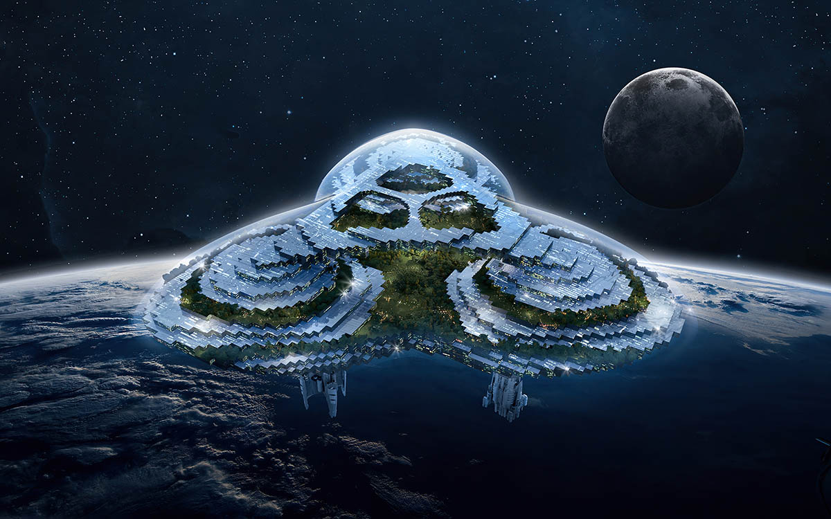 CAA Architects envisions floating Crystal Space City for Lego China