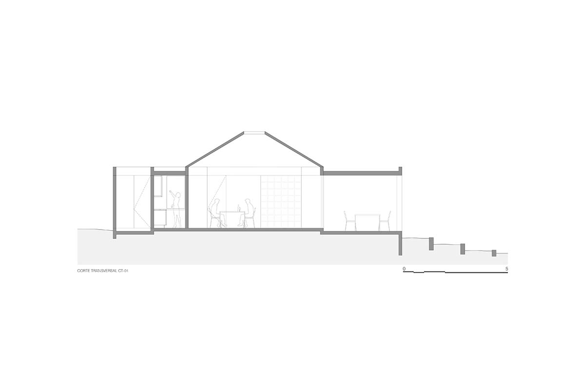 Rose-hued house by Práctica Arquitectura is topped with central roof to provide zenithal light 